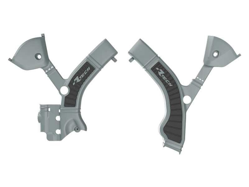 RACETECH (rtech)  complete frame covers BI-MATERIAL super grip TRIUMPH tf 250 x / 450 rc 24-26 colour grey / black (R-PRTTRIGRNR0)