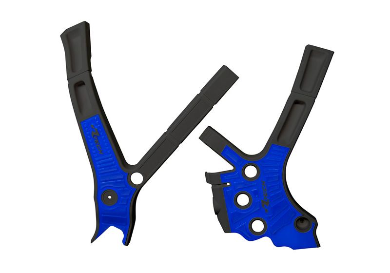 RACETECH (RTECH) 2025/12 kompletní kryty rámu BI-mateRIAL SUPER GRIP YAMAHA YZ 125 / 250 05-24, FANTIC XE / XX 125 / 250 / 300 21-24 barva černá / světle modrý