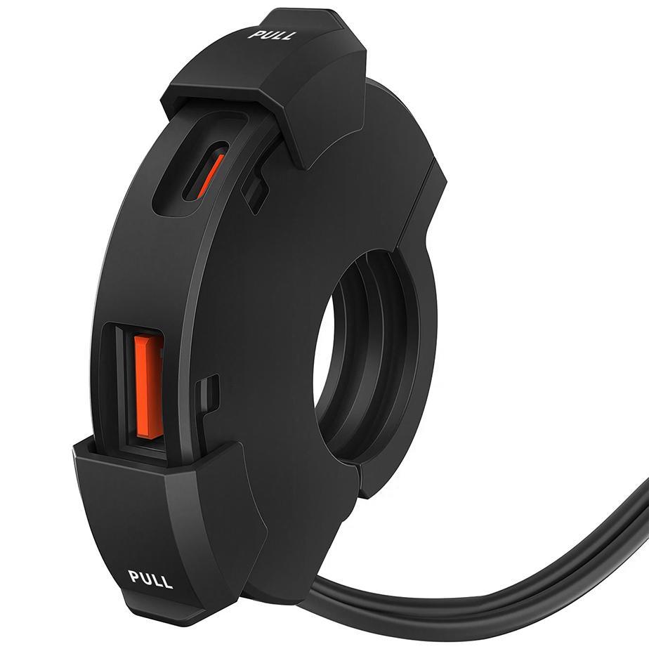Levně BIKETEC motocyklové dvojitá zásuvka USB QC 3.0 + PD - 48W POWER RING (na řidítka) (EL) (BIKETEC motocyklové dvojitá zásuvka USB QC 3.0 + PD - 48W)