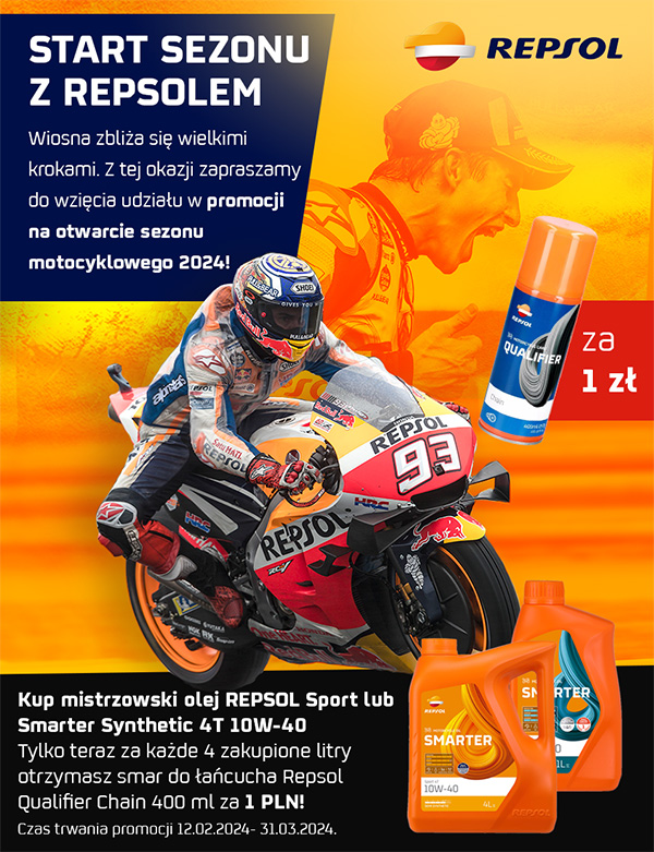 REPSOL motorový olej 4T SMARTER sport 10W40 1L MA2 polosyntetický + REPSOL SMAR do řetězu QUALIFIER CHAIN 400ML - 1 kus (REPSOL motorový olej 4T)