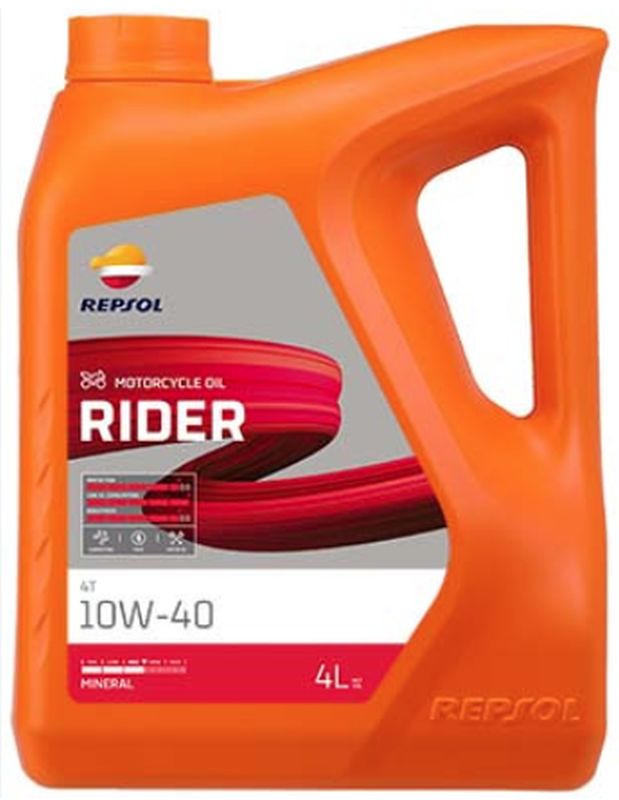 REPSOL motorový olej RIDER 4T 10W40 4L MA2 minerální (5) nahrazuje RP165N54 (REPSOL motorový olej RIDER 4T 10W40 4L MA2 minerální (5) nahrazuje)