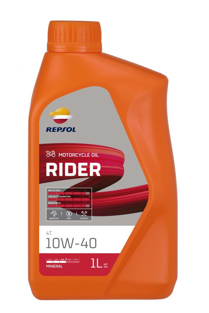REPSOL motorový olej 4T RIDER 10W40 1L MA2 minerální (12) - nahrazuje RP165N51 (REPSOL motorový olej 4T RIDER 10W40 1L MA2 minerální (12) - nahrazuje)