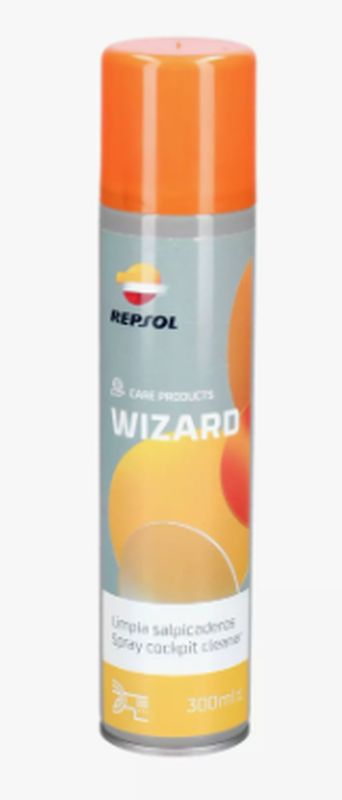 REPSOL WIZARD LIMPIA SALPICADEROS přípravek na ošetření plastů a kapotáží 300ML(nahrazuje RPP9061ZNB)