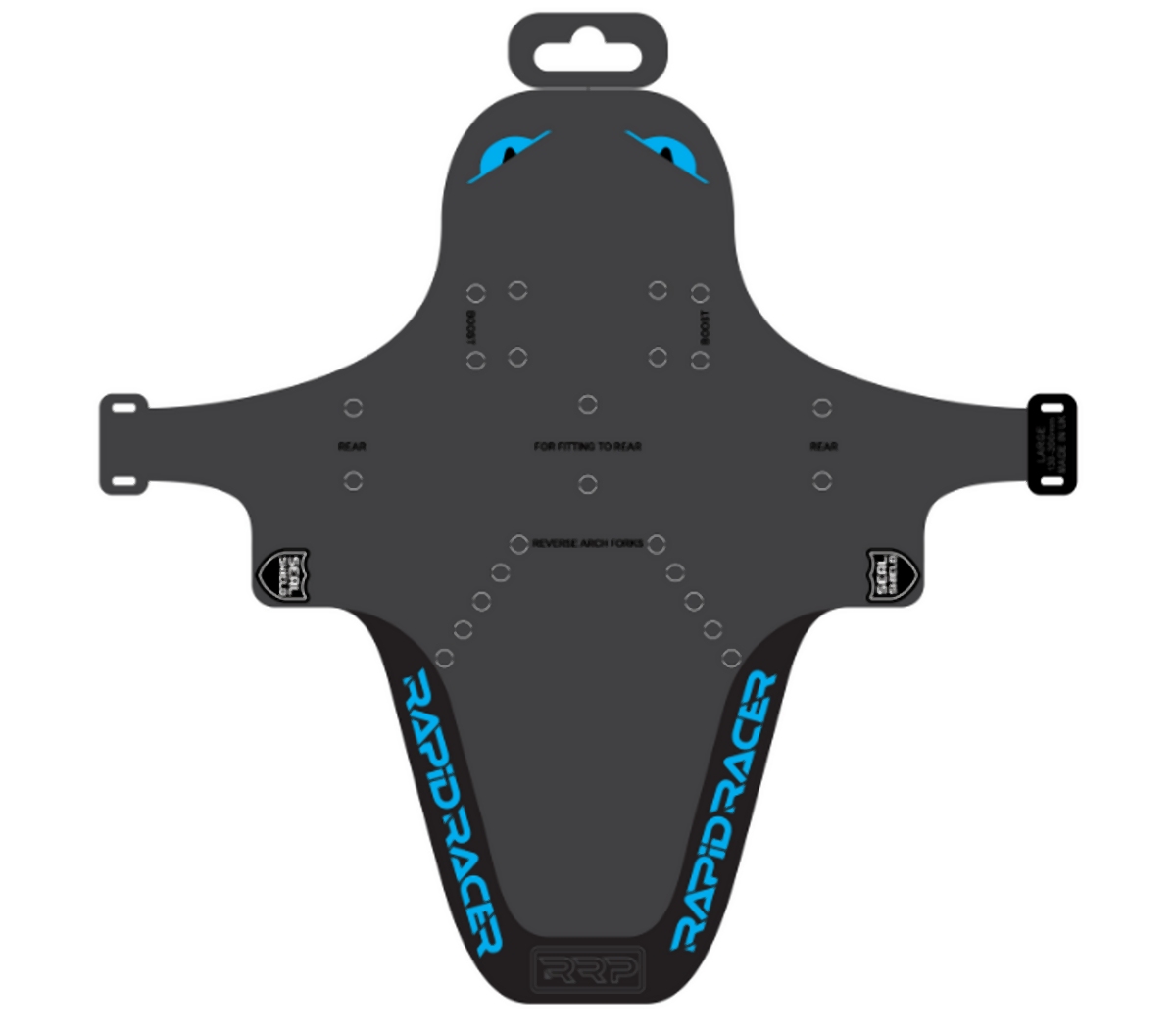 Levně RAPID RACER PRODUCT RRP blatník cyklistický ENDUROGUARD LARGE velký barva černá/světle modrý (RAPID RACER PRODUCT RRP blatník cyklistický ENDUROGUARD)