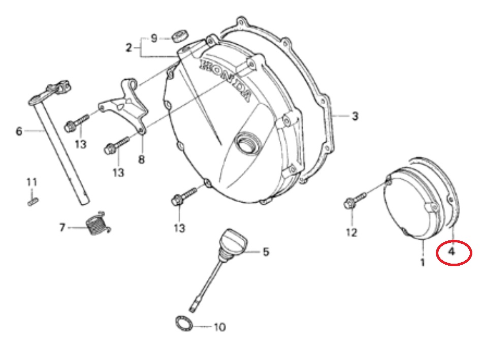 Right engine cover gasket (crankshaft cover) ATHENA S410210016008