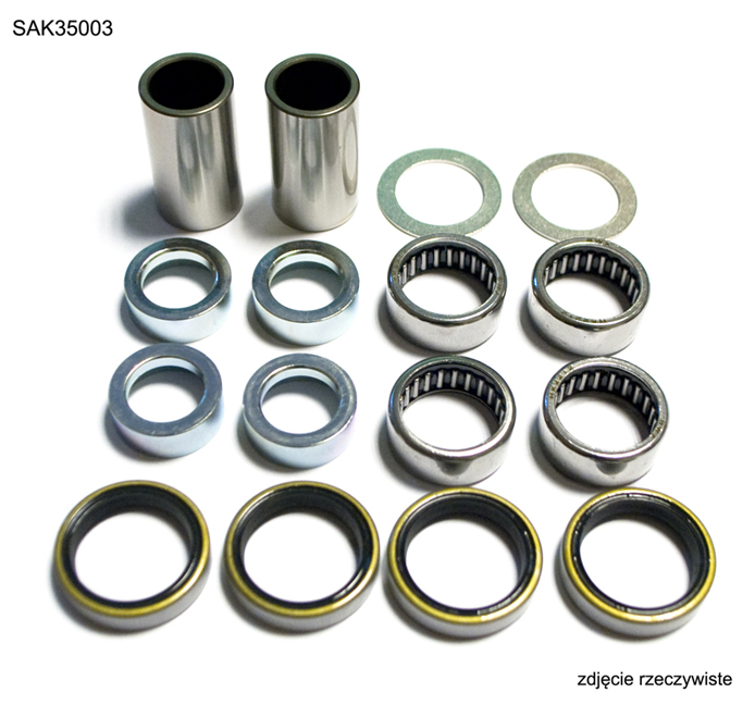 BEARING WORX sada na opravu kyvné vidlice KTM SX/SXF 16-22, EXC-EXCF 17-23, HUSABERG 390/450 09-11, HUSQVARNA 16-19, BETA RR,HUSQVARNA TC/FC 16-23, FE/TE 17-23 (28-1125)(pouzdro/objímka 17X22X39mm-2 kusy, ložiska 22X28X12mm-4 kusy)
