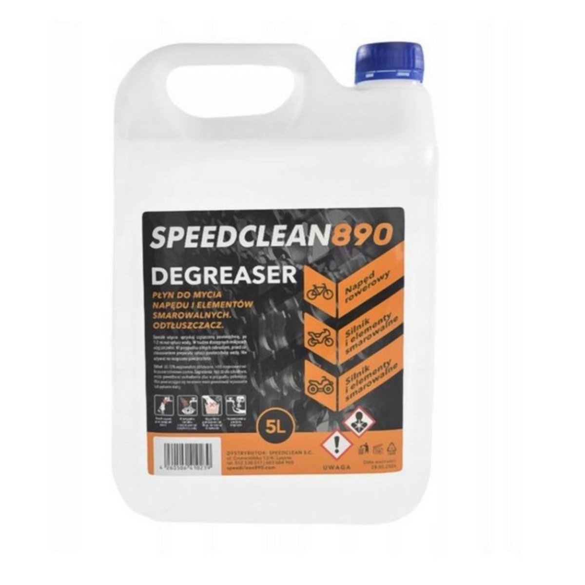 SPEEDCLEAN 890 DEGREASER tekutina na umývání pohonu motocyklovéGO i GO, motoru i dílů mazivooválnýCH POJEMNOSĆ 5L