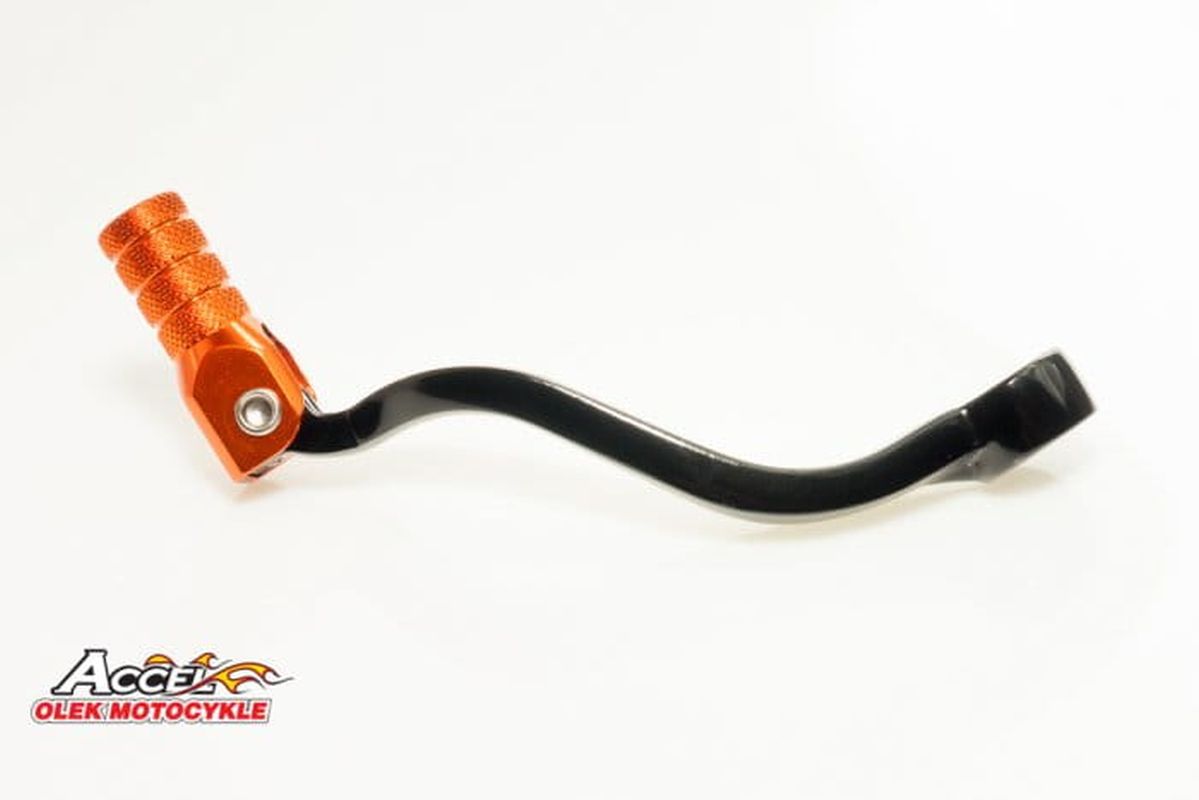 ACCEL spojková páčka KTM SX/EXC 125/200/250/300 98-15, SXF250 13-15, SXF350 11-15, SXF450 07-12, EXC200 01-16 ALU KOL. černá, koncovka oranžová