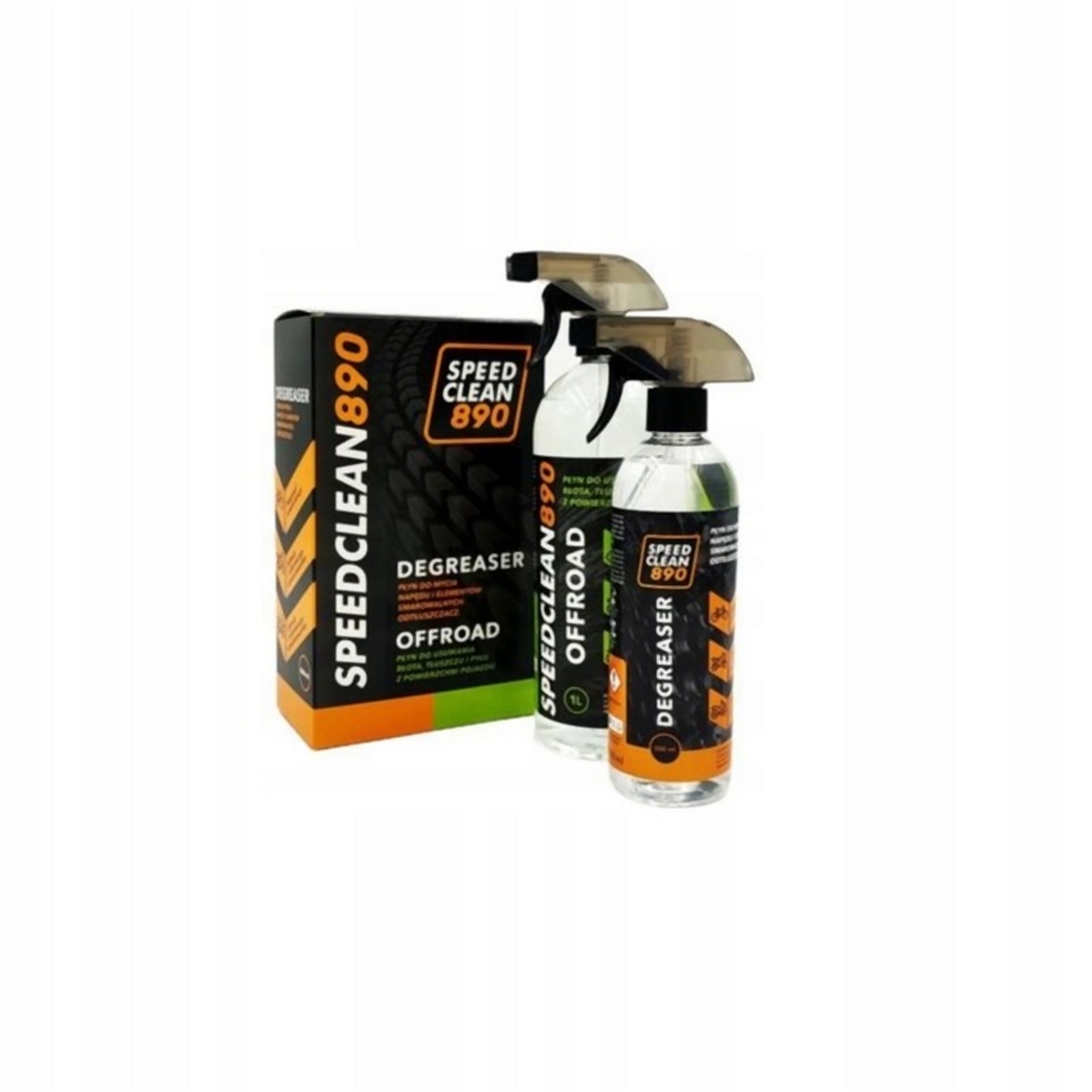 SPEEDCLEAN 890 sada na čištění motocyklů i jízdní koloU DEGREASER do MYCIA pohonu 500ML + OFFROAD tekutina do MYCIA 1L