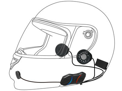 SENA interkom motocyklový SMH10R BLUETOOTH 3.0 do 900M RACING s univerzální sadou mikrofonů ( 1 sada ) (EL) (SMH10R-01)