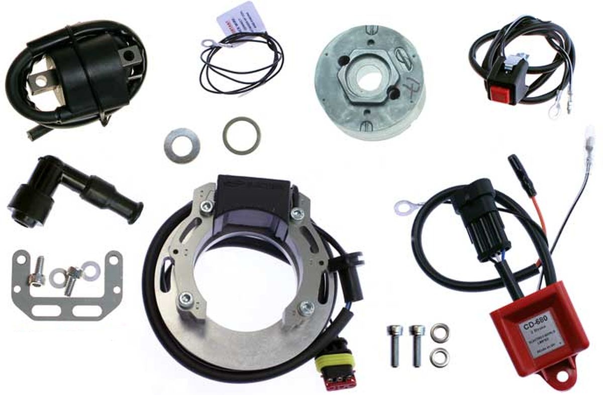 Ignition set propeller, (wheel magnetic) alternator stator (winding), voltage regulator, , pipes ś ELECTREX STK-3505