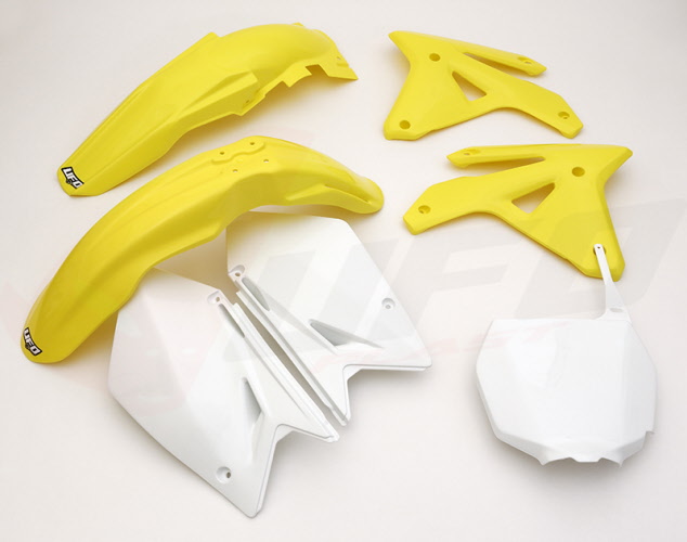UFO kompletní sada plastů SUZUKI RMZ 450 07 barva OEM (bílá/žlutá) (SU408E999)