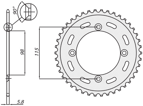 SUNSTAR rozeta 4552 46 KTM SX 65 12-15 (JTR894.46) (řetěz 420) (455246JT) (SUNSTAR rozeta 4552 46 KTM SX 65 12-15 (JTR894.46) (řetěz 420) (455246JT))