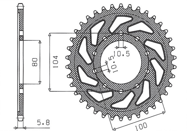 SUNSTAR rozeta 478 46 KAWASAKI ER6F/N (06-16), KLE 650 (07-16) (JTR478.46) (řetěz 520) (47846JT)