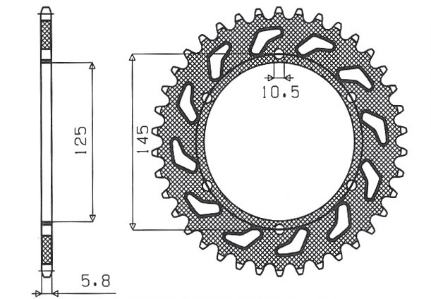 SUNSTAR rozeta 866 45 YAMAHA XT 660 R/X 04-14, XT 600Z 08-12 (JTR855.45) (řetěz 520) (86645JT)