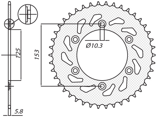 SUNSTAR rozeta 288 48 HONDA XR 250R 90-95, XR 600R 91-00 (JTR301.48) (řetěz 520) (28848JT) (SUNSTAR rozeta 288 48 HONDA XR 250R 90-95, XR 600R 91-00)