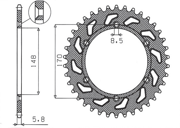 SUNSTAR SUN1-3667-42 (85-89, 90-95, JTR828.42, 80442jt)