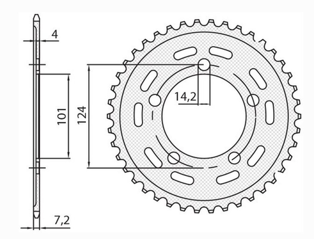 SUNSTAR rozeta 4508 43 KTM 950/990/1190 RC8 /DUKE/ SUPERMOTO (JTR898.43) (řetěz 525) (450843JT) (SUNSTAR rozeta 4508 43 KTM 950/990/1190 RC8 /DUKE/)
