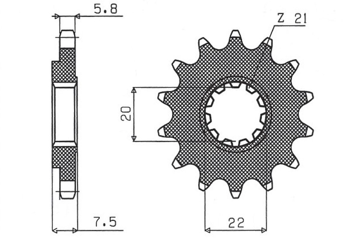 Sprocket front SUNSTAR SUN31214 (JTF1323.14, 212014jt)