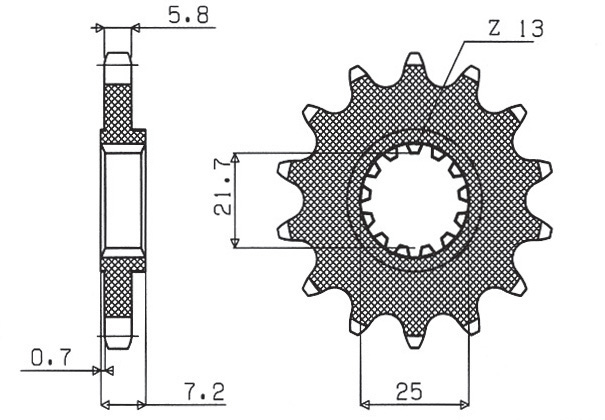 Sprocket front SUNSTAR SUN37316 (JTF578.16, JTF1536.16, 58516jt)
