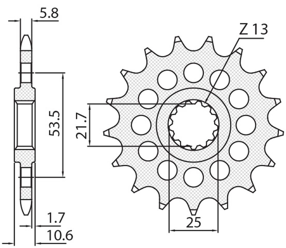 SUNSTAR ozubené kolo (JTF1581) (ŁANC. 520) (konverze 520)