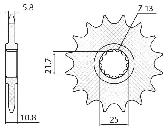 SUNSTAR ozubené kolo 2172 16 (JTF1595.16) (217216JT)
