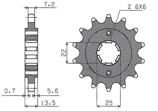 SUNSTAR ozubené kolo 293 15 (PD06) (JTF293.15) (29315JT)
