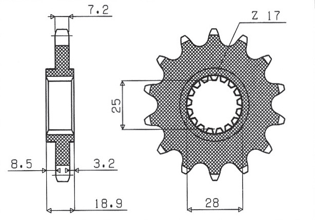 SUNSTAR ozubené kolo 2078 17 (JTF704.17) (207817JT) (SUN42217)