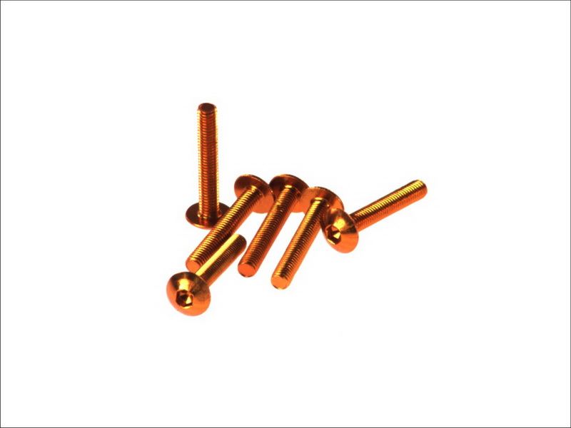 V PARTS (VICMA) sada šroubů do kapotáže M5X30 (6kusů) barva oranžová (plochý allen)(TA530NO)