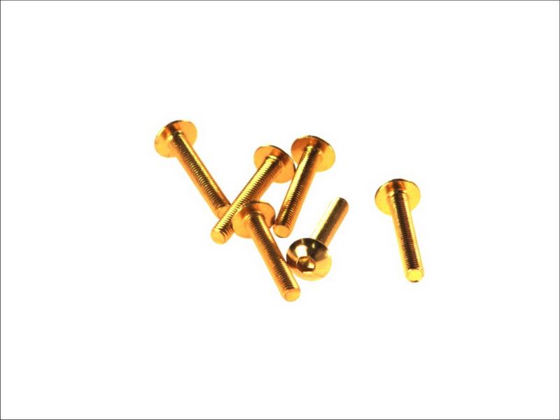 V PARTS (VICMA) sada šroubů do kapotáže M5X30 (6kusů) barva zlatá (plochý allen)(TA530OR)
