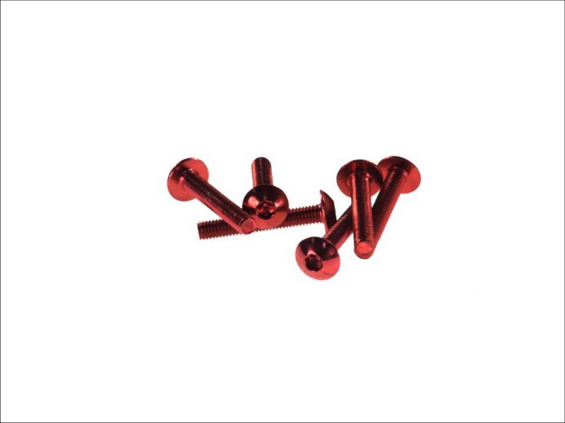 V PARTS (VICMA) sada šroubů do kapotáže M5X30 (6kusů) barva červená (plochý allen)(TA530RJ)