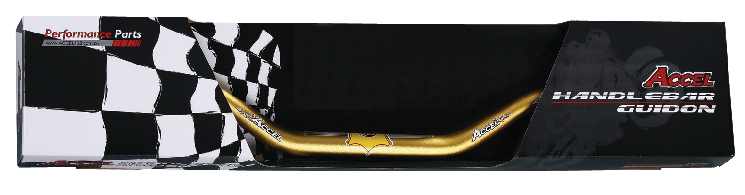 ACCEL řidítka hliníková 28,6 mm TAPER MX vzor KTM SX, (7075-T6) ergal barva oranžová ( šířka 808mm, výška 95mm) (ACCEL řidítka hliníková 28,6 mm)