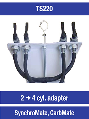 Optimate TECMATE adapter pro synchronizátor carburetors synchromeate or carbmate ze 2 on 4 rollers (TS220KIT)