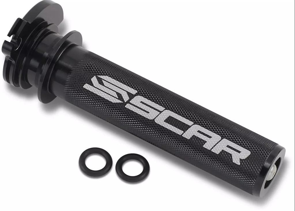 SCAR nový závodní plynová rukojeť hliníkový s ložiskem SX 50 12-20, SX 65 02-20, HUSQVARNA TC 60/65 17-20 barva černá (SCAR nový závodní plynová)