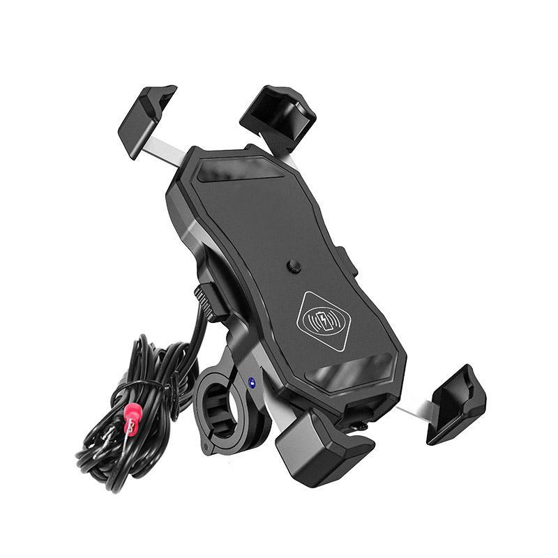 Phone holder with inductive charger on phone mounted on handlebars or mirror type BIKETEC UCH000171