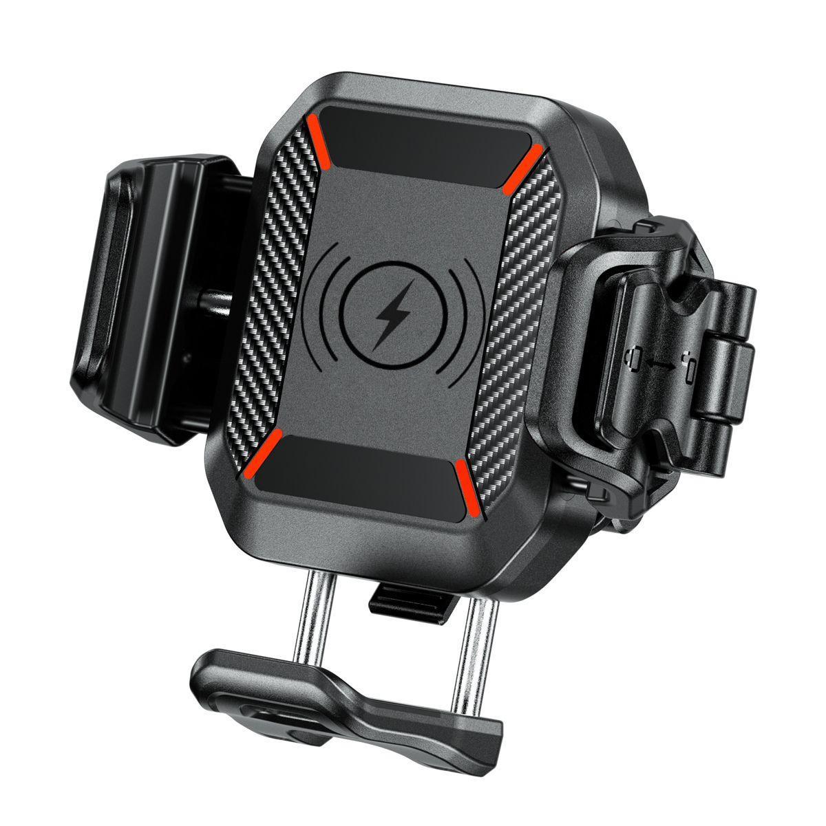 Levně BIKETEC rukojeť/montáž motocyklový antivibrační na telefon QUICK LOCK s indukční nabíječkou i USB-C R24-PD DAMPER (EL) (BIKETEC rukojeť/montáž)