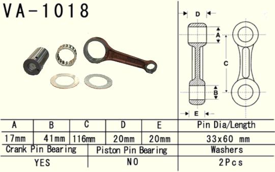 VESRAH ojnice HONDA TRX 350 RANCHER '99-'06 (VA1018) čep 17MM (MADE IN JAPAN)