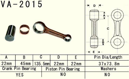 VESRAH connecting rod YAMAHA YFM 600 (YFM600) GRIZZLY '99-'01 (VA2015) (MADE IN JAPAN)