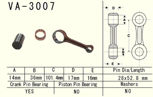 VESRAH connecting rod SUZUKI LT 160 (LT160) QUADRUNNER '89-'04 (VA3007) (MADE IN JAPAN)