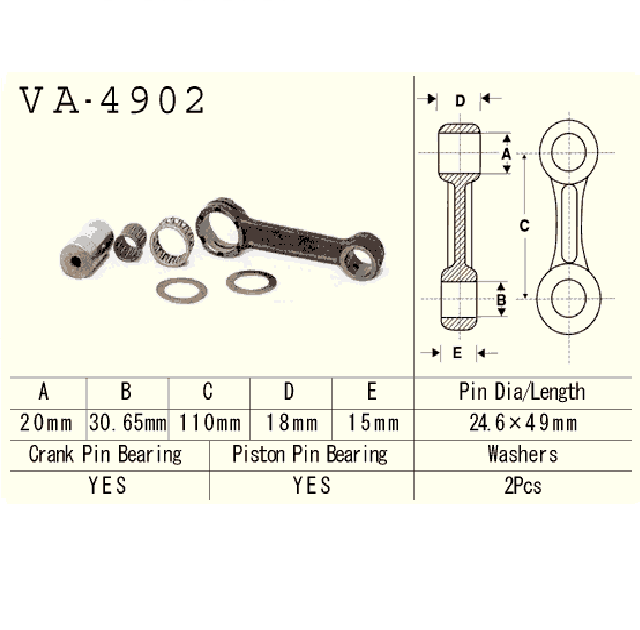 Connecting rod set VESRAH VA-4902