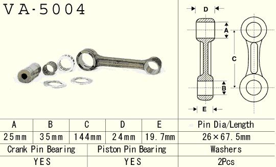 Connecting rod set VESRAH VA-5004