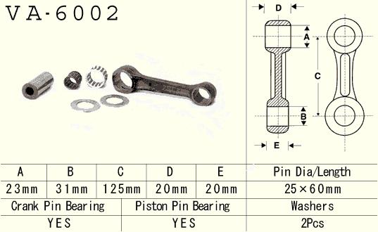 Connecting rod set VESRAH VA-6002