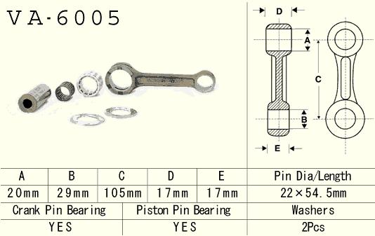 Connecting rod set VESRAH VA-6005