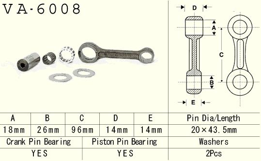 Connecting rod set VESRAH VA-6008