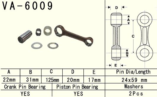 Connecting rod set VESRAH VA-6009