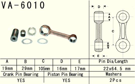 Connecting rod set VESRAH VA-6010