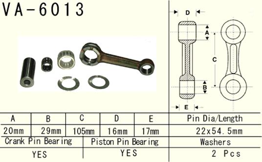Connecting rod set VESRAH VA-6013