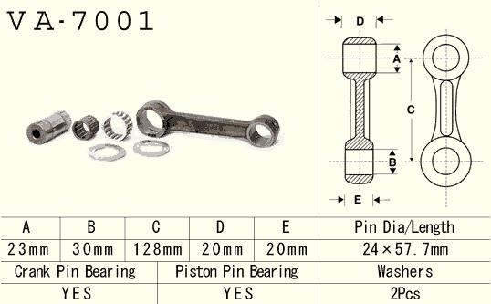 Connecting rod set VESRAH VA-7001