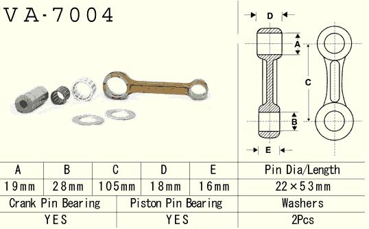 Connecting rod set VESRAH VA-7004