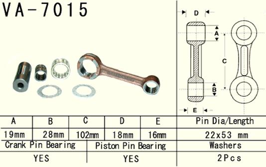 Connecting rod set VESRAH VA-7015